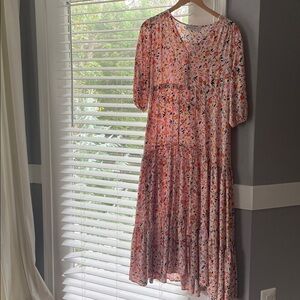 Petal & Pup Pink and Orange Floral Dress